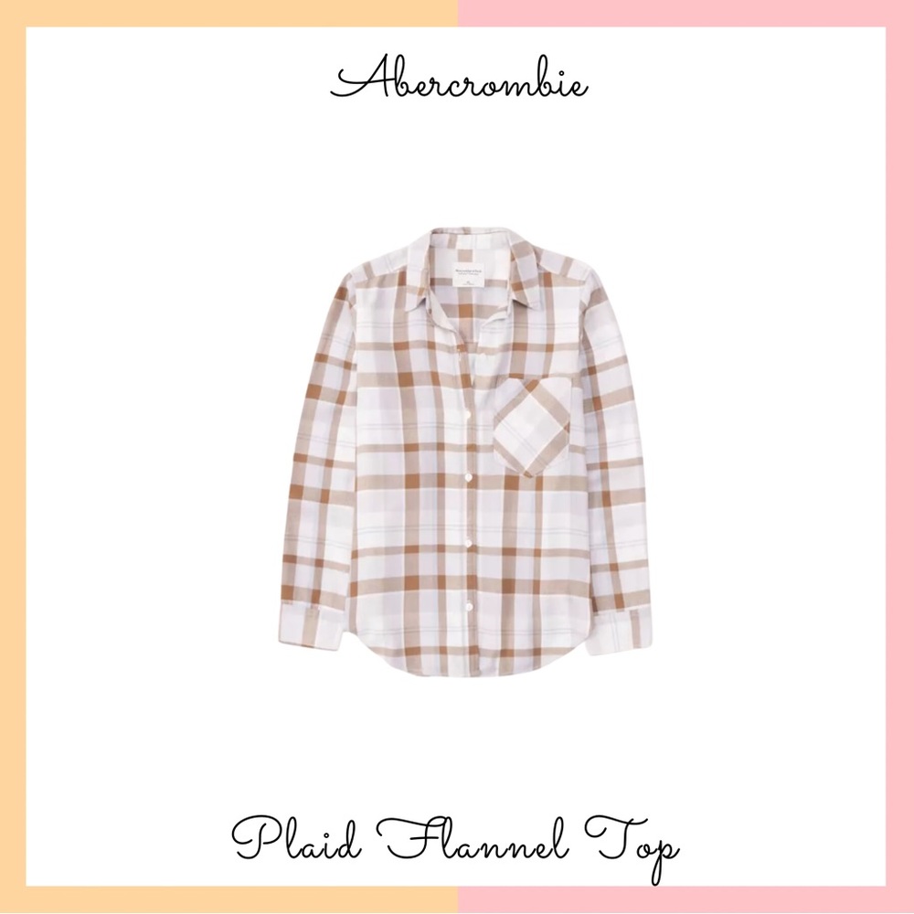 Abercrombie Light Blue Plaid Flannel